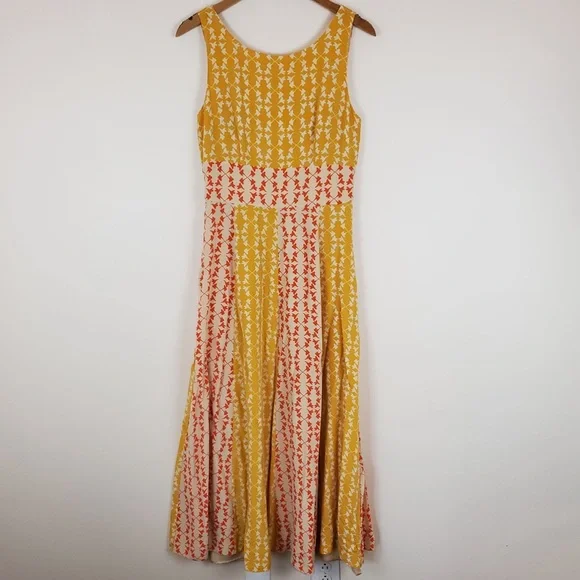 Anthropologie Hummingbird Silk Maxi Dress Charlotte By Charlotte Taylor - Picture 2 of 9